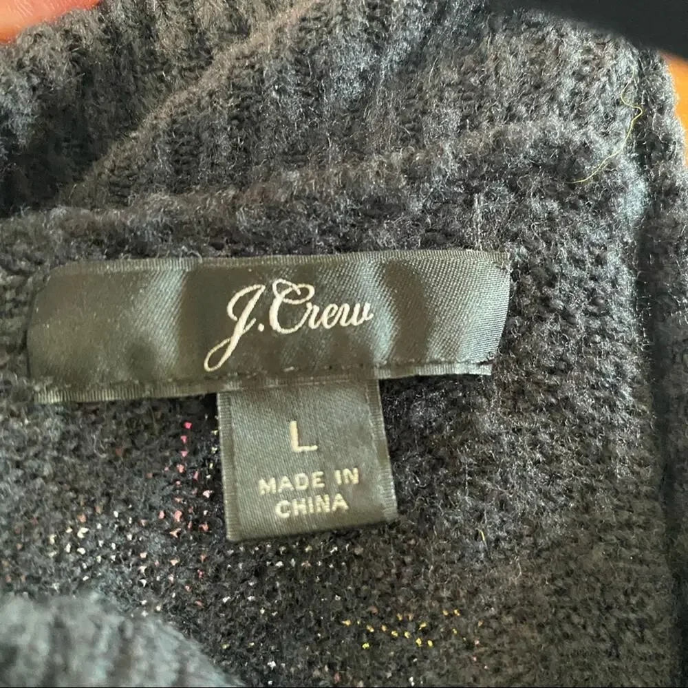 J. Crew Black Turtleneck Soft Sweater Size Large